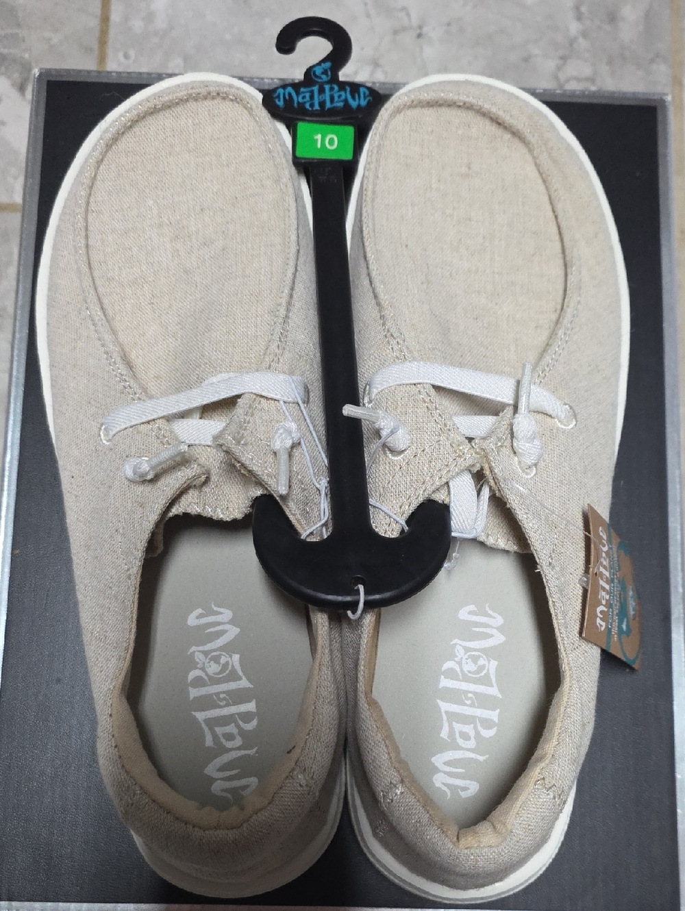 Madpole Natural Canvas Lace-Up Moccasins